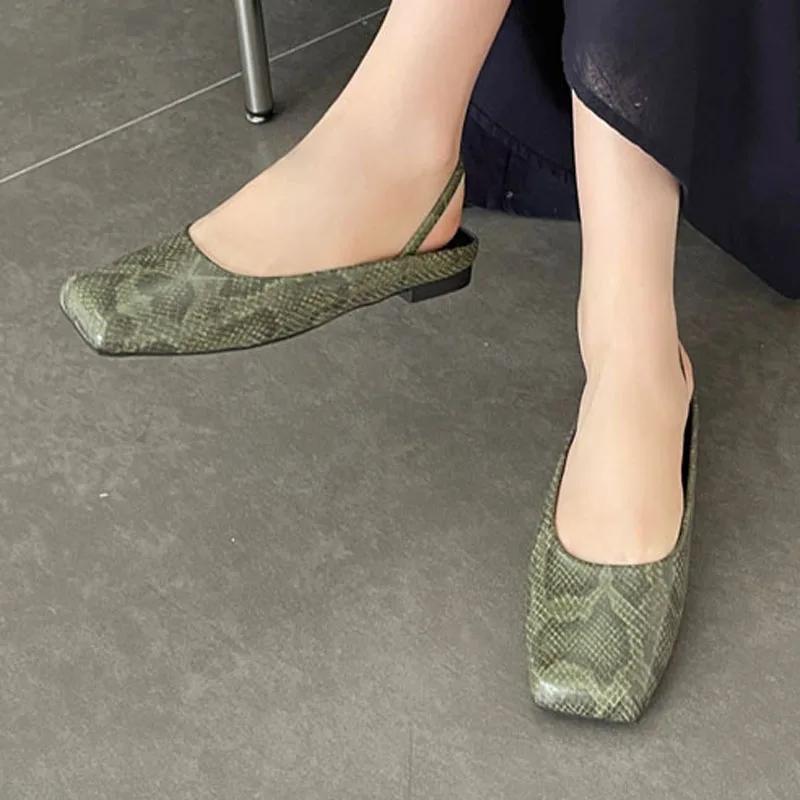 Eilyken Elegant Cosy Satin Square Toe Women Flat Shoes Designer Serpentine Party Dress Casual Mules Slippers Sandals