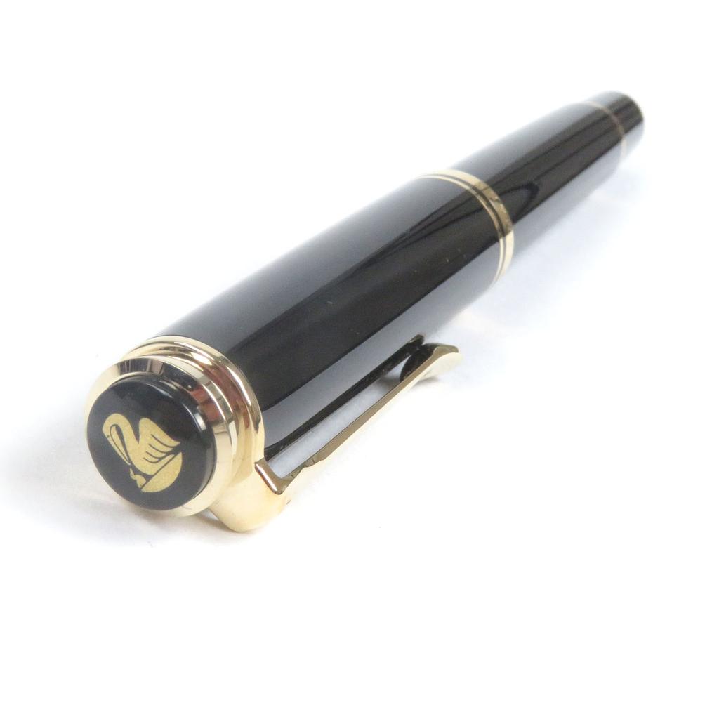 Excellent PERIKAN Fountain Pen Souvern M600 Cap Type Black Gold 14C Mens Used