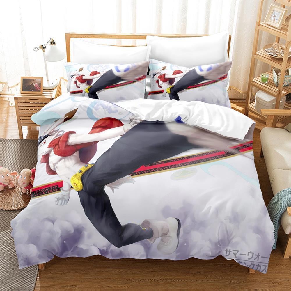 Fashion 3d Print Summer Wars King Kazma Bedding Set Cartoon Anime Three-piece Set Adult Kid Bedroom Duvetcover Sets Home Textile