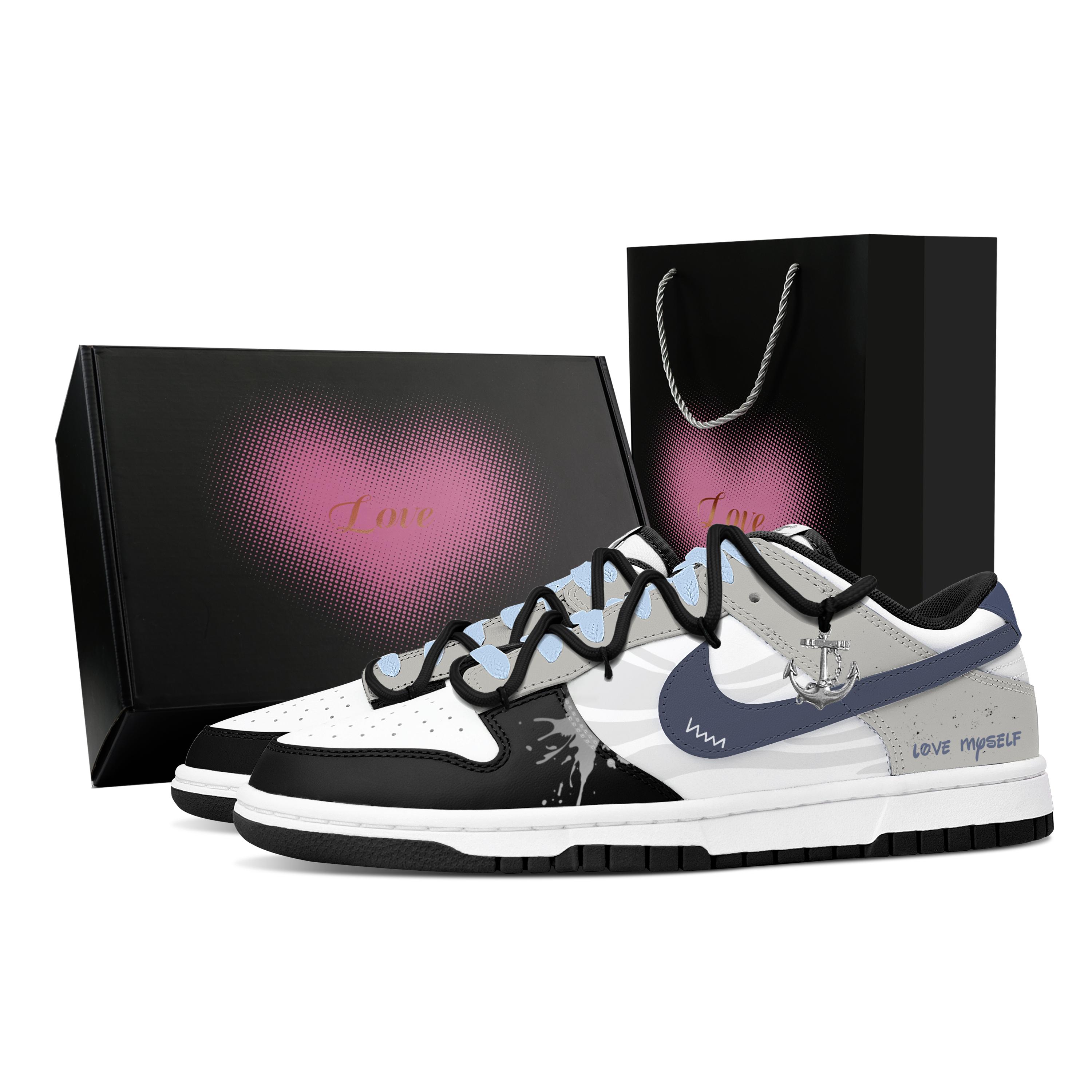 

Nike Dunk Floating Light Dreamy Heart Box Synthetic Leather Abrasion Resistant Slip Resistant Low top Skateboard Shoes HF5441-100(Team529-1-) 42.5
