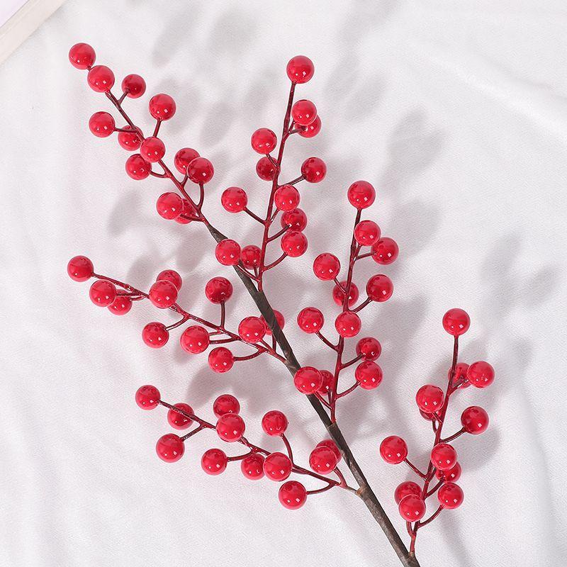 Artificial Red Fruit Bouquet Christmas Decorations Fake Plant for Home Room Decor New Year 2025 Bunch Christmas Tree Ornament
