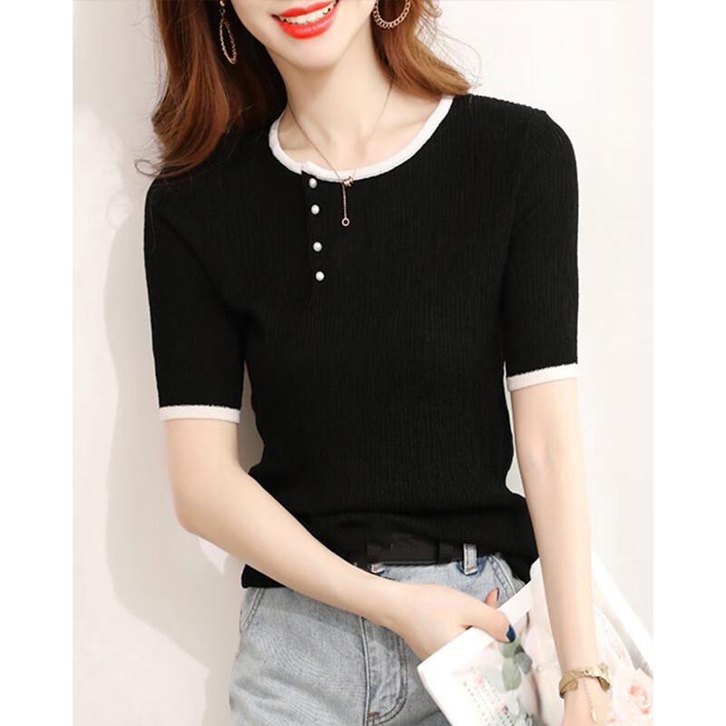 Firstview Women's Casual Short Sleeve Knit Top