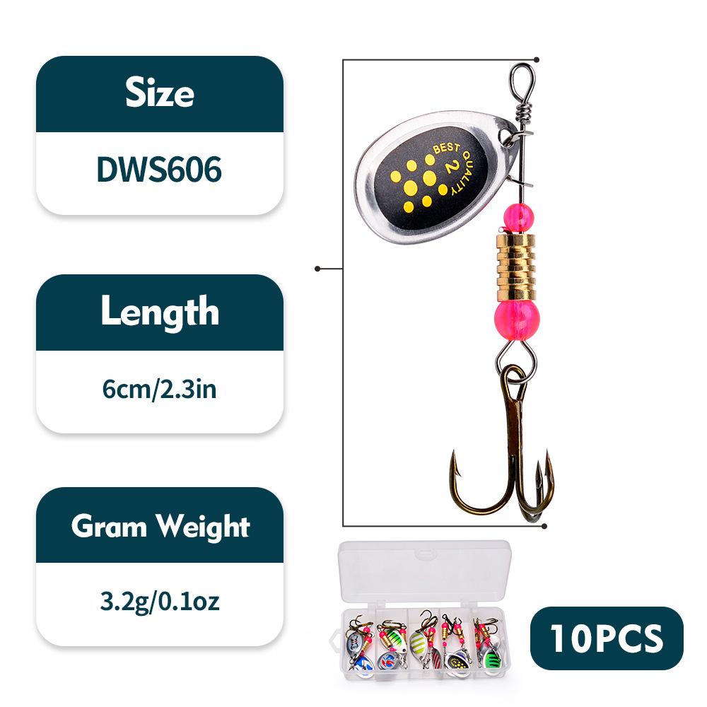 Rotating Glitter Lure Composite Glitter Set 3.5g Biomimetic False Bait Metal Glitter Set Fishing Gear Accessories
