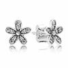 Original  Sterling Tone Pave Daisy Women Clusters Flower Statemen Poetic Blooms Stud Ear Studs Souvenir Present Popular Diy JewelryFlower