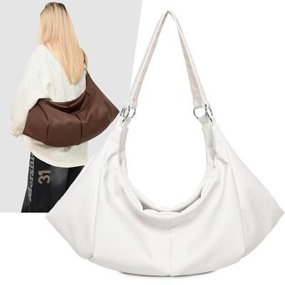 Luxury Fashion Soft Leather Handbags Women Brown White Large Capacity Hand Bags Shopping Tote Female Casual Shoulder Bag Purse