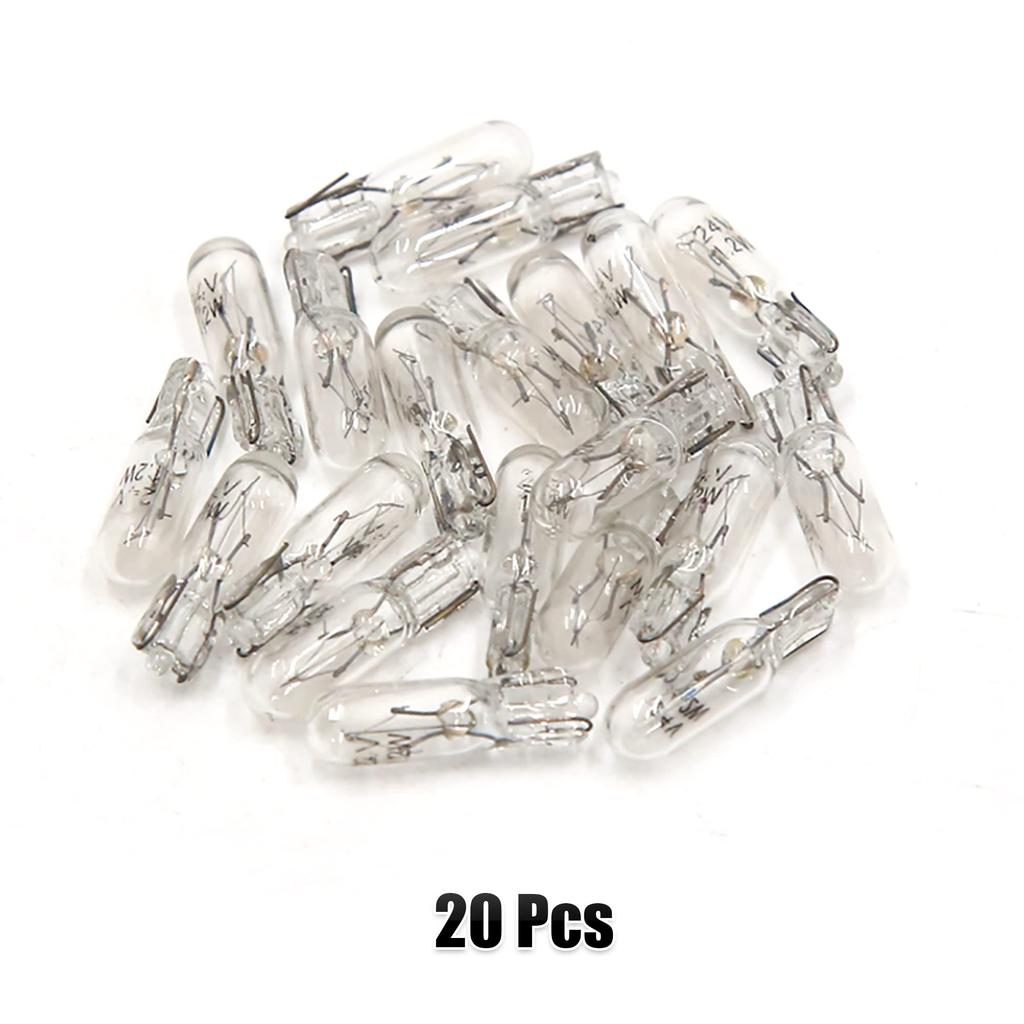 uxcell T5 Light Bulb Clear Light 24V 1.2W Instrument Light Indicator Light Pack of 20