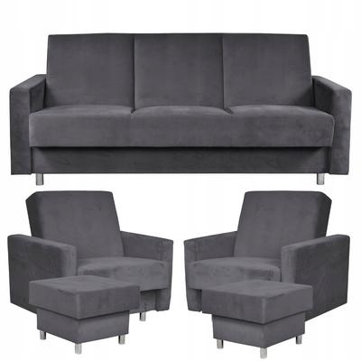 Alicja Lounge Furniture Set Sofa Armchairs Poufs