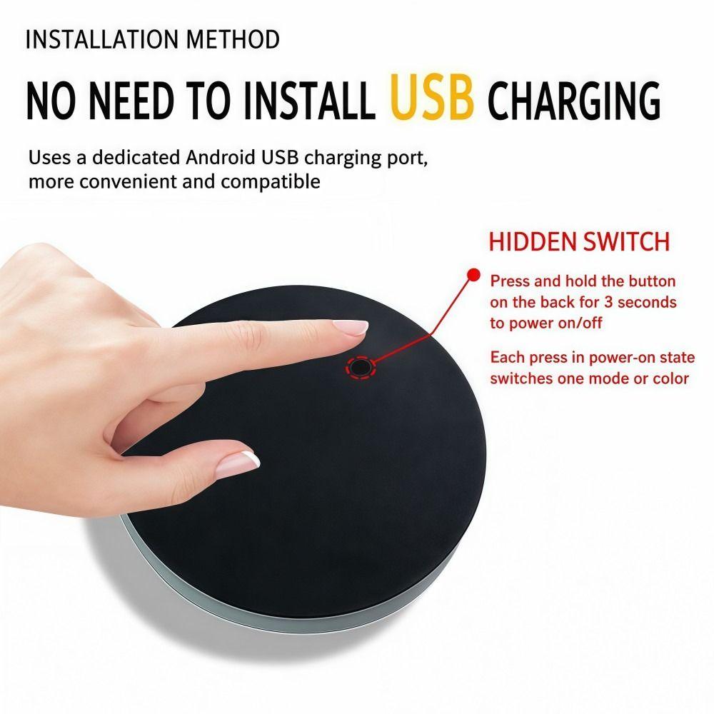 Intelligent Sensing Car Illuminated Cup Mat 7 Colors Ambient Light Coaster  Vehicle Decoration