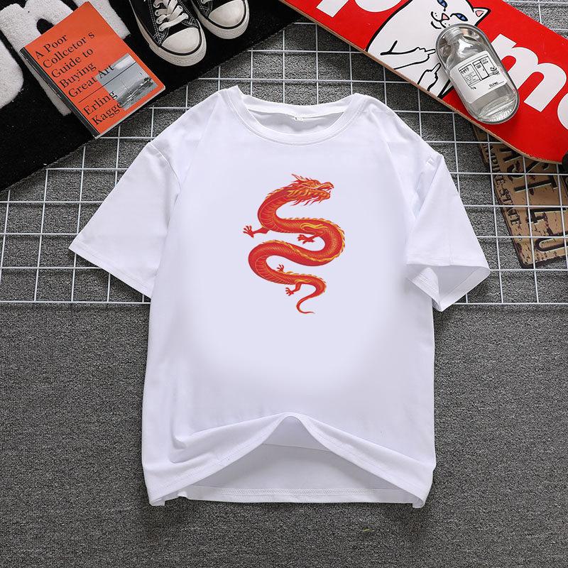 

Fashion Dragon Printing Women Aesthetic T-Shirt Tops Summer Graphic Casual T-Shirt Women New Style White Women s Clothes S білий