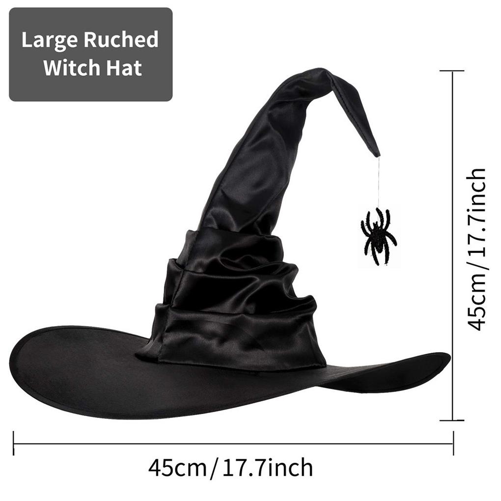 Halloween Wizard Hat Party Children Adult Black Pointed Oxford Cloth Magician Hat Witch Hat Masquerade Ball Party Cosplay