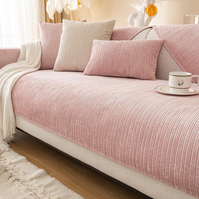 Foreign Trade Plush Sofa Cushion Universal In All Seasons, Simple Modern Non-Slip Solid Color Chenille Sofa Cushion Cross-Border