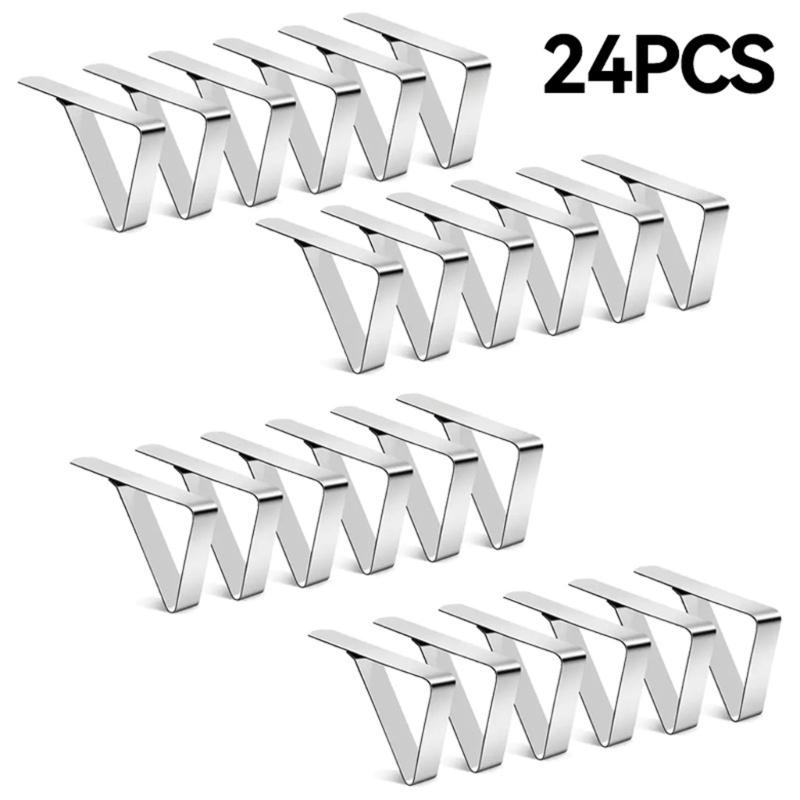 24lots Triangular Metal Tablecloth Clamps Quickly Release Table Fabric Clamps For Smooth Table Presentation