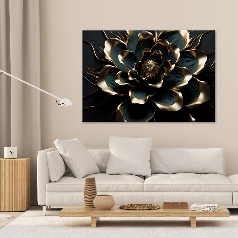 Canvas Print, 3D Lotus Flower Abstract AI