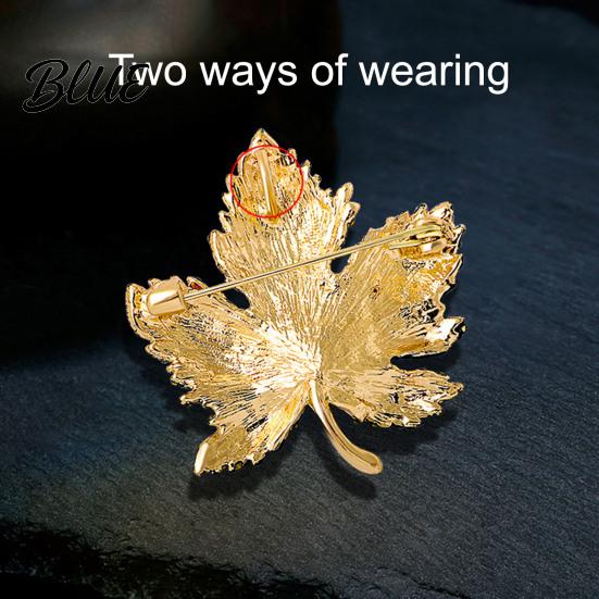 Festive Leaf Pin 1/3Pcs Maple Brooch Colored Rhinestone Enamel Thanksgiving