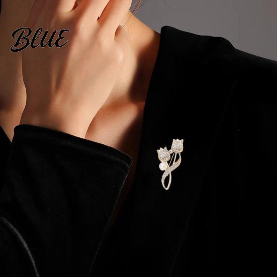Decorative Collar Pin Women Alloy Brooch Pin Tulip Shape Lapel