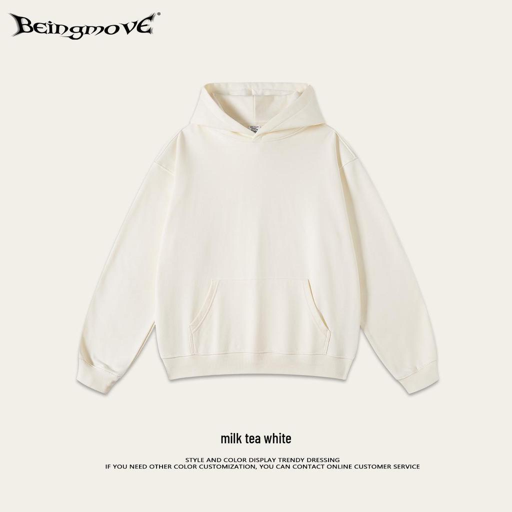 2025 Autumn Men's Basic Heavyweight Terry Cloth Hoodie - Trendy American Brand, Solid Colors, Unisex Design.