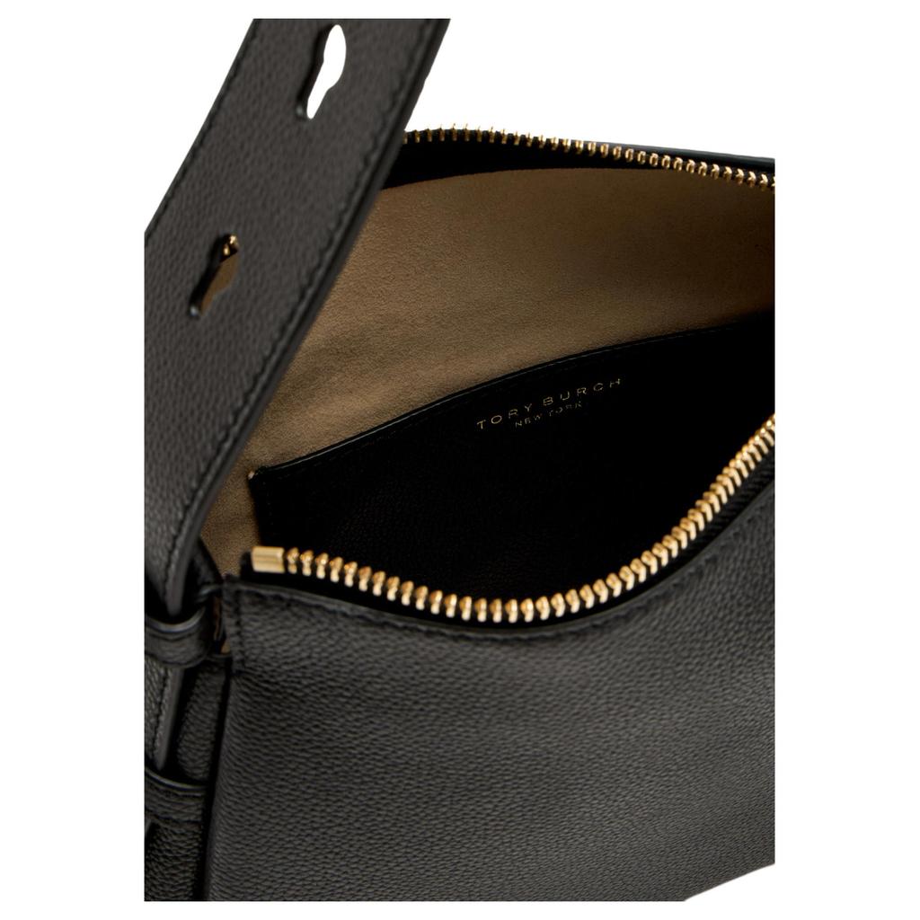 Tory Burch Romy Classic Logo Leather Shoulder Bag Small Women shoulder bag Black 176674-001