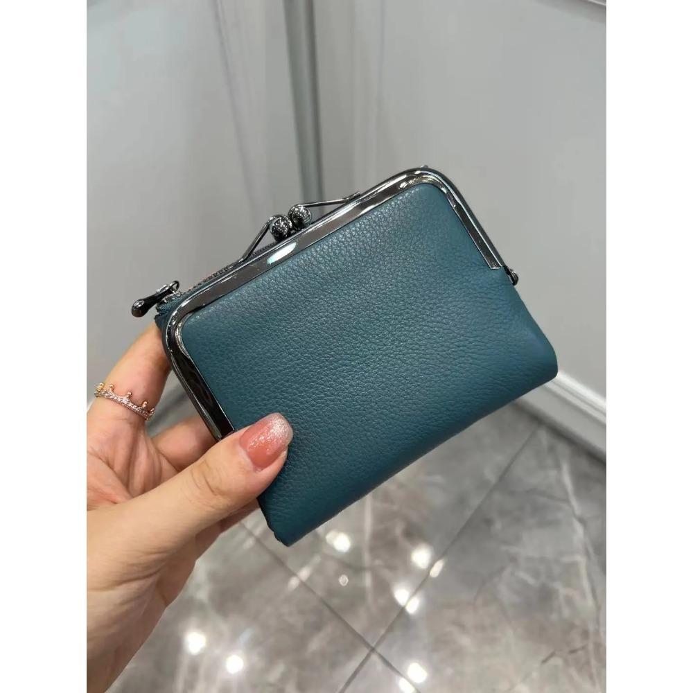 Coin Purse Genuine Leather Retro Handbag Short Wallet Women's Multifunctional Clip Zero Wallet Cowhide wallets Card holder