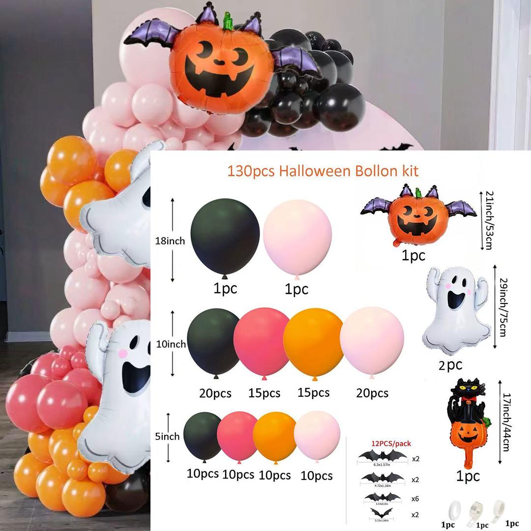 

130 Pieces Halloween Balloon Set Various Aluminum Film Matching Suitable for Festival Party Decoration Birthday Party Halloween Other