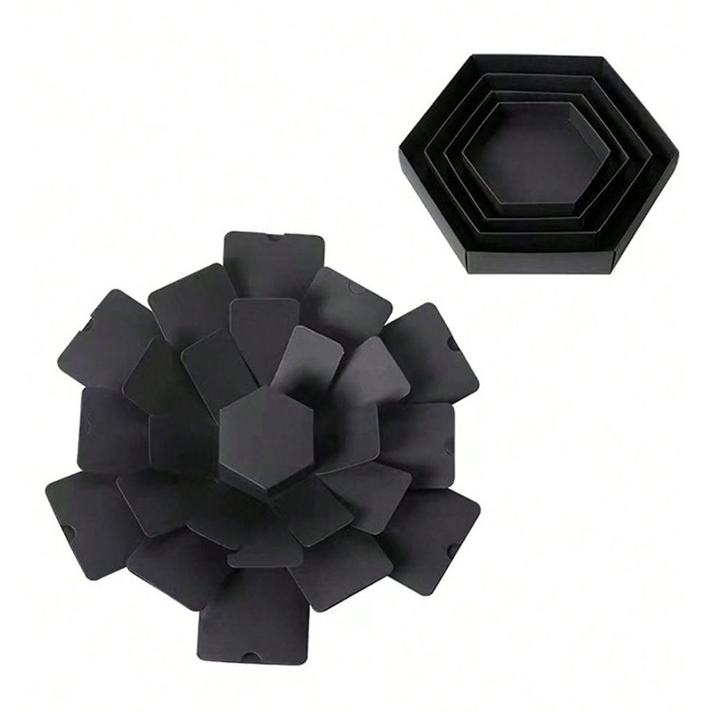 1 DIY Black Explosion Box, Photo Album Scrapbook Handmade Folding Album Memory Box Birthday VALENTINE'S Day Proposal Anniversary