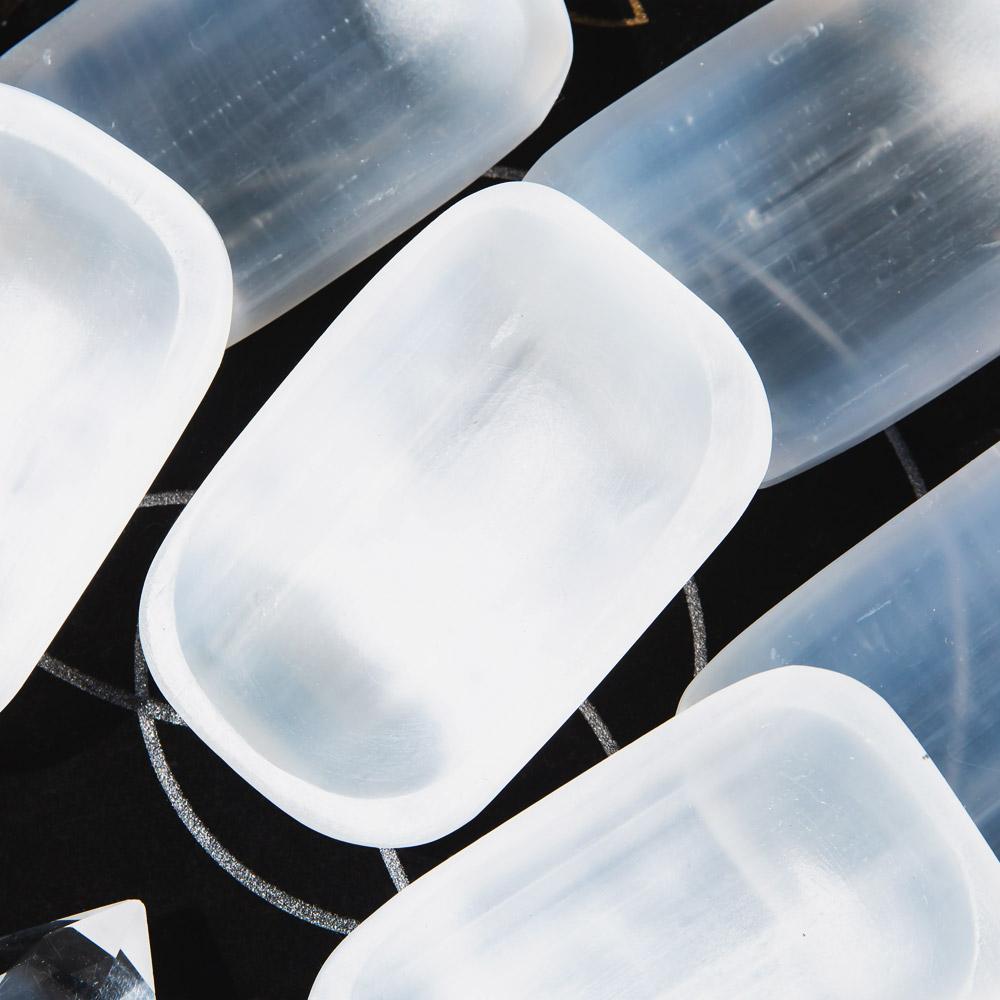 New Polished Selenite Bowl Natural Crystals Healing Stones Different Size Plate for Collection Ying Lai Jewelry