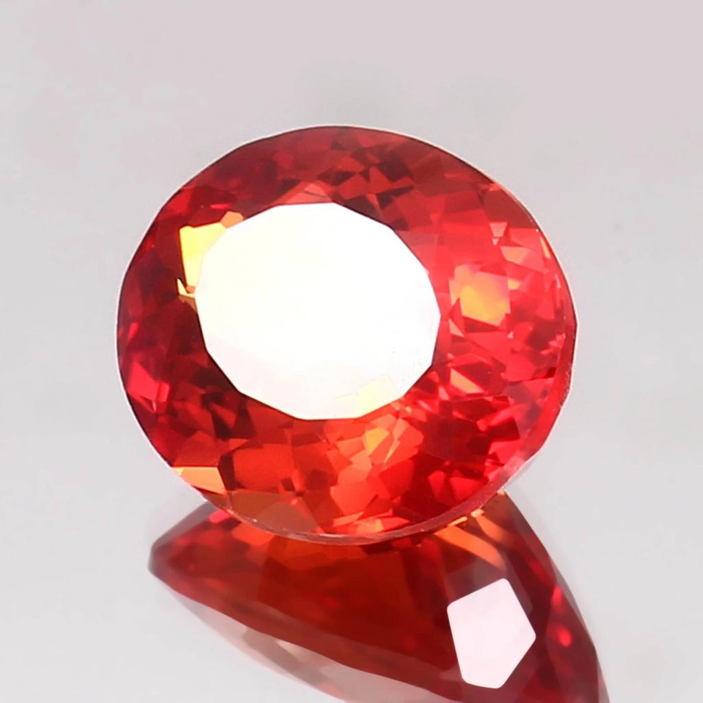 Orange To Red Natural Padparadscha Sapphire Oval 12.5 Ct Certified Gemstone