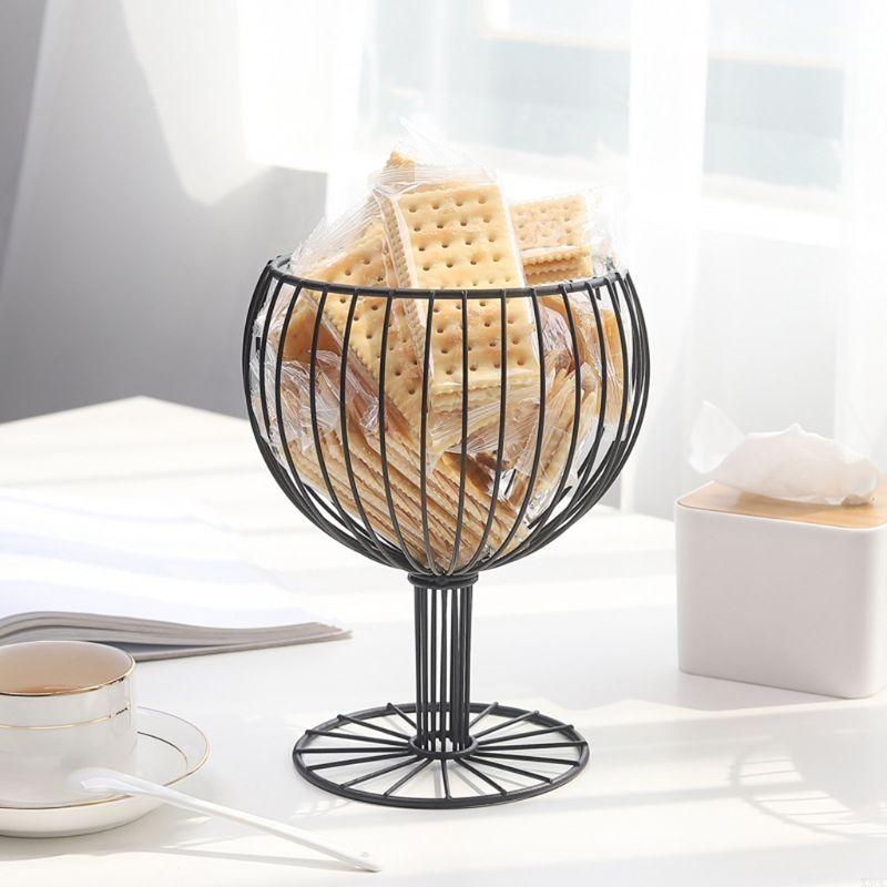 

Fruit Basket Vegetable Bowl like Wine Cup Geometric Hollow Iron Crafts Home Livi X3UC 7 Inches чёрный