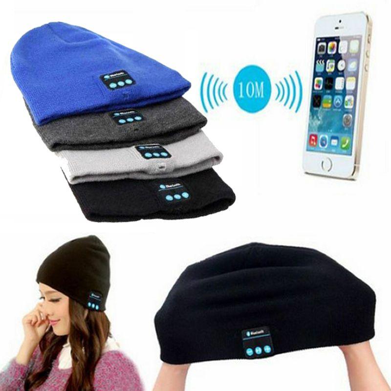 Soft Warm Beanie Hat Bluetooth Smart Cap With Wireless Headphone Set And Speaker Mic