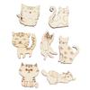 200pcs DIY Craft Unfinished Wooden Animal Chips Mixed Pet Themed Cat Dog Empty Wooden Ornaments Smooth Edges