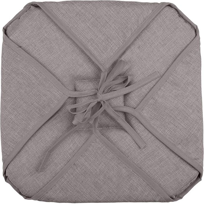 Coussin Galette De Chaise - 40x40cm - Taupe Chiné - 4 Rabats - Oeko-Tex®