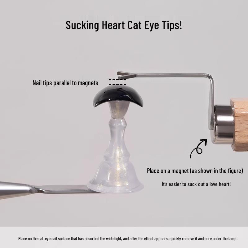 Strumento per Unghie Magnetiche a Forma di Cuore Occhio di Gatto – Magnete Superconduttore per Uso Professionale