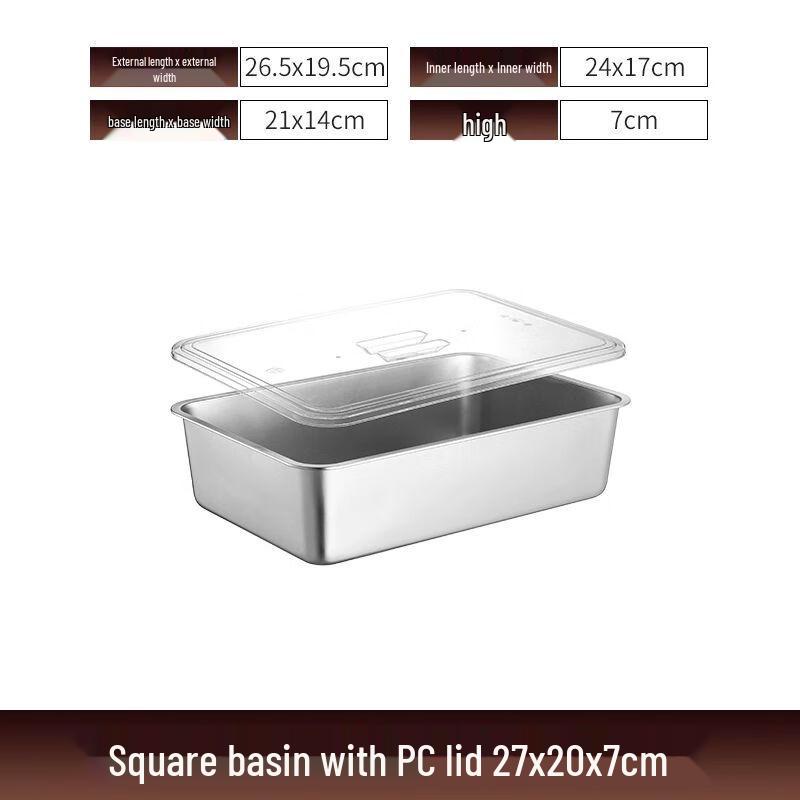 Rectangular Stainless Steel Buffet Food Pan with Lid