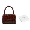 By Far Mini Series Vintage Crocodile Pattern Flap Leather Shoulder Crossbody Tote Bag Women bags Brown 18FWMINANEDSMA