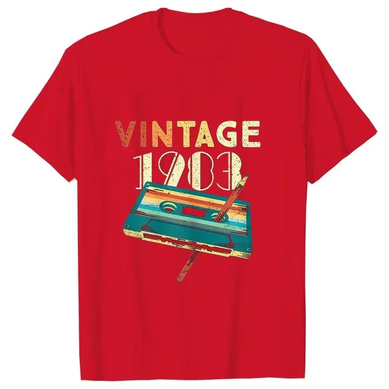 Unisex Tshirt Vintage 1983 Music Cassette 40th Birthday Gifts 40 Years Old T Shirts Summer Music Lover Graphic Harajuku Streetwear