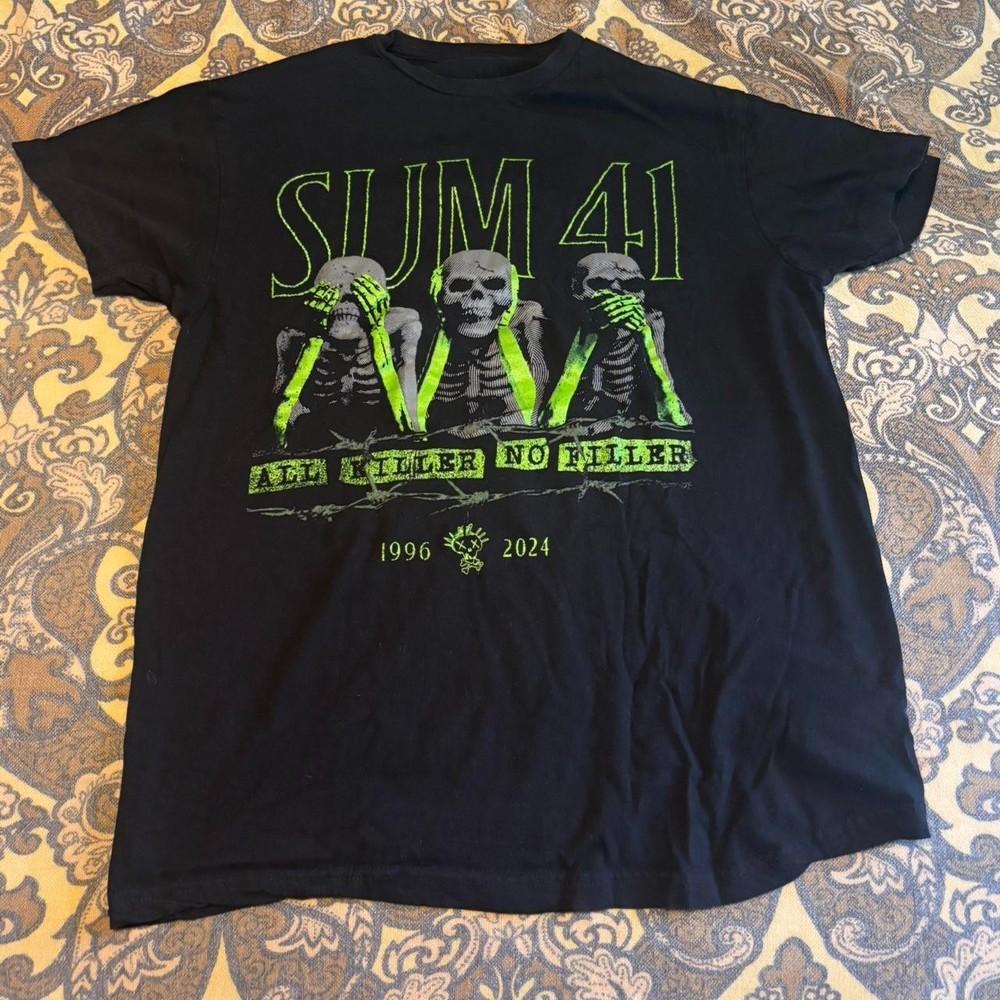Sum 41 рок-музыка тур концертная футболка с коротким рукавом черного цвета KV39337 Унисекс футболка XXXXL