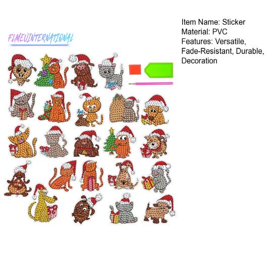 1 Set Diamant-Malerei-Aufkleber, DIY-Weihnachtsaufkleber-Set, lichtbeständiger Strass-Aufkleber für Kinder und Erwachsene