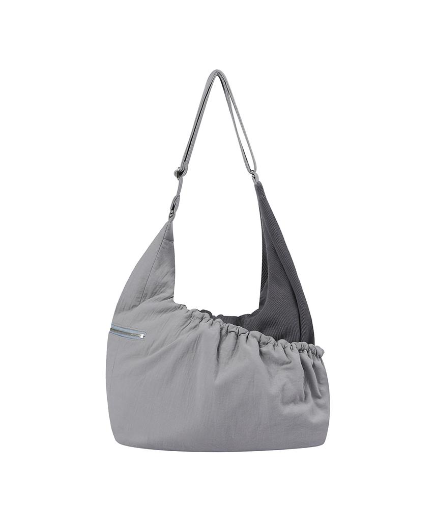 Miseki Seoul Ribbed Layered Cross Bag Charcoal