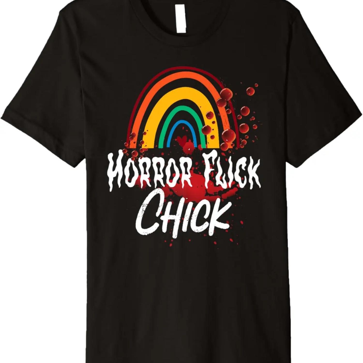 Scary Horror Movie Rainbow Blood Horror Flick Chick Premium T-Shirt,Comfortable pure cotton S чёрный