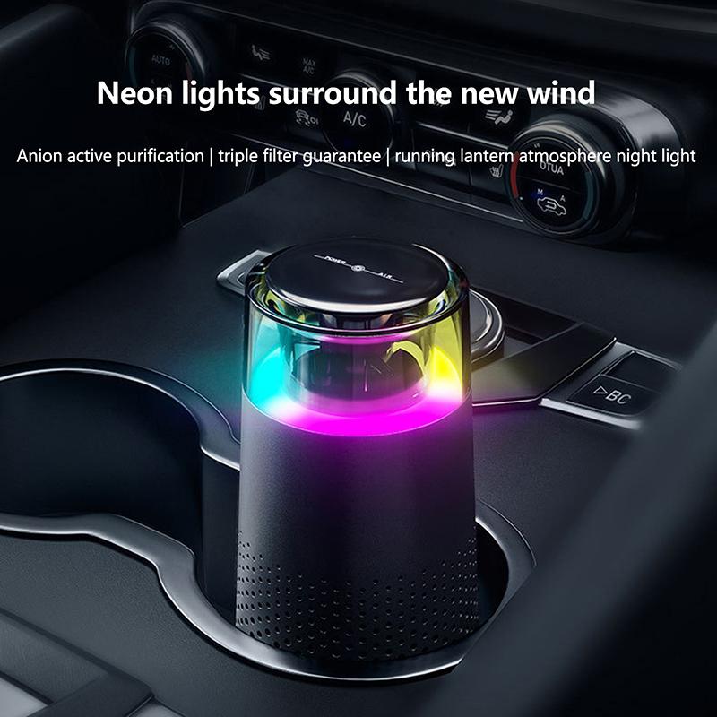 Domowy oczyszczacz powietrza Oczyszczacz powietrza do samochodu Narzędzia do oczyszczania powietrza ze światłem RGB na pyłki alergię palenie adsorpcja usuwanie kurzu zapach USB