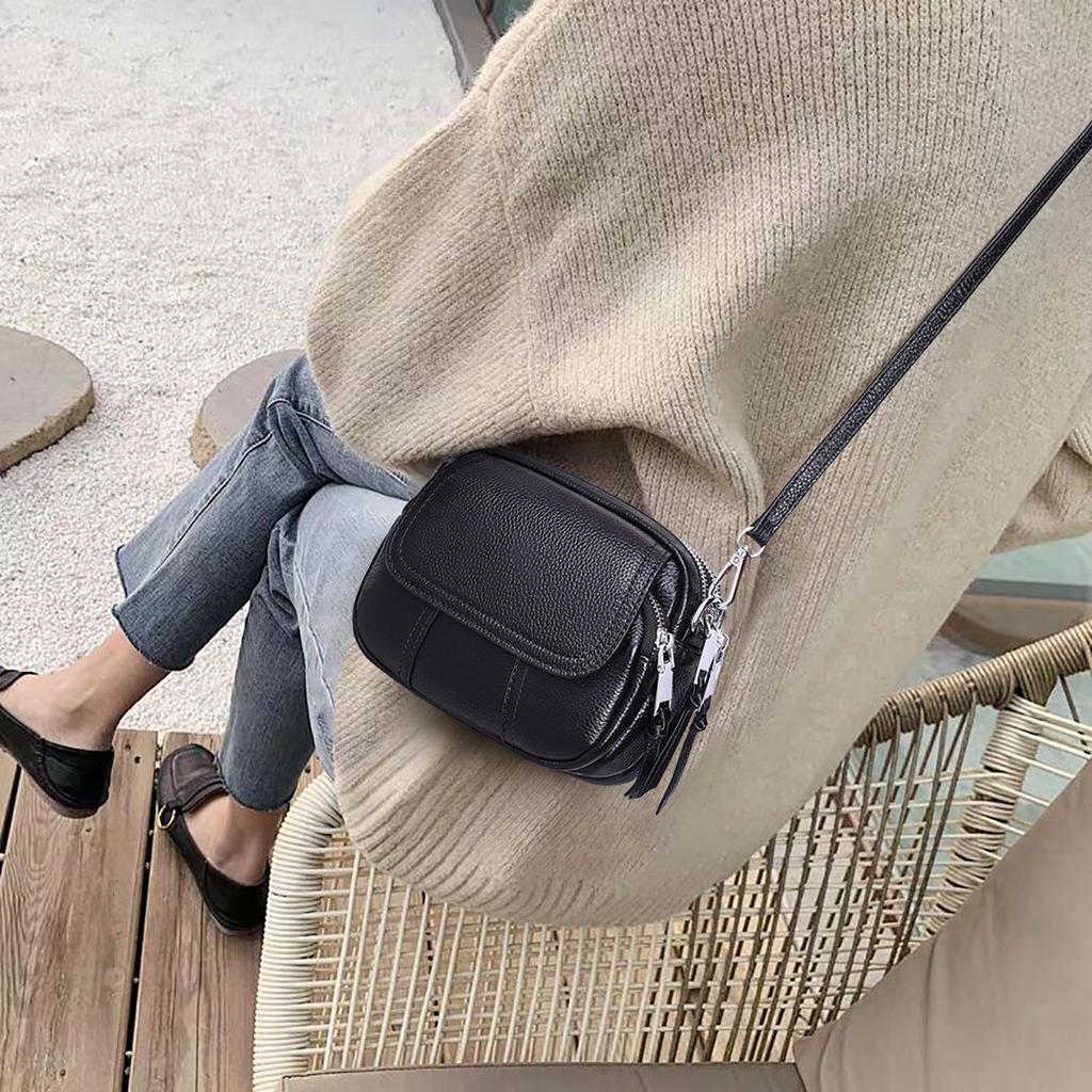 Genuine Leather Women's Mini Bag New Fashionable and Versatile Handbag Women's One Shoulder Crossbody Bag Women