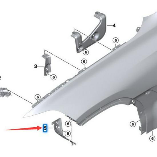 BMW X5G05/X6G06 Front Fender Support - Models 41007492371/41007492372