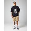 Men's Oversized T-Shirt Black Skull and Cross Knives Print Only The Strongest Survive Graphic Tee Streetwear Casual Wear