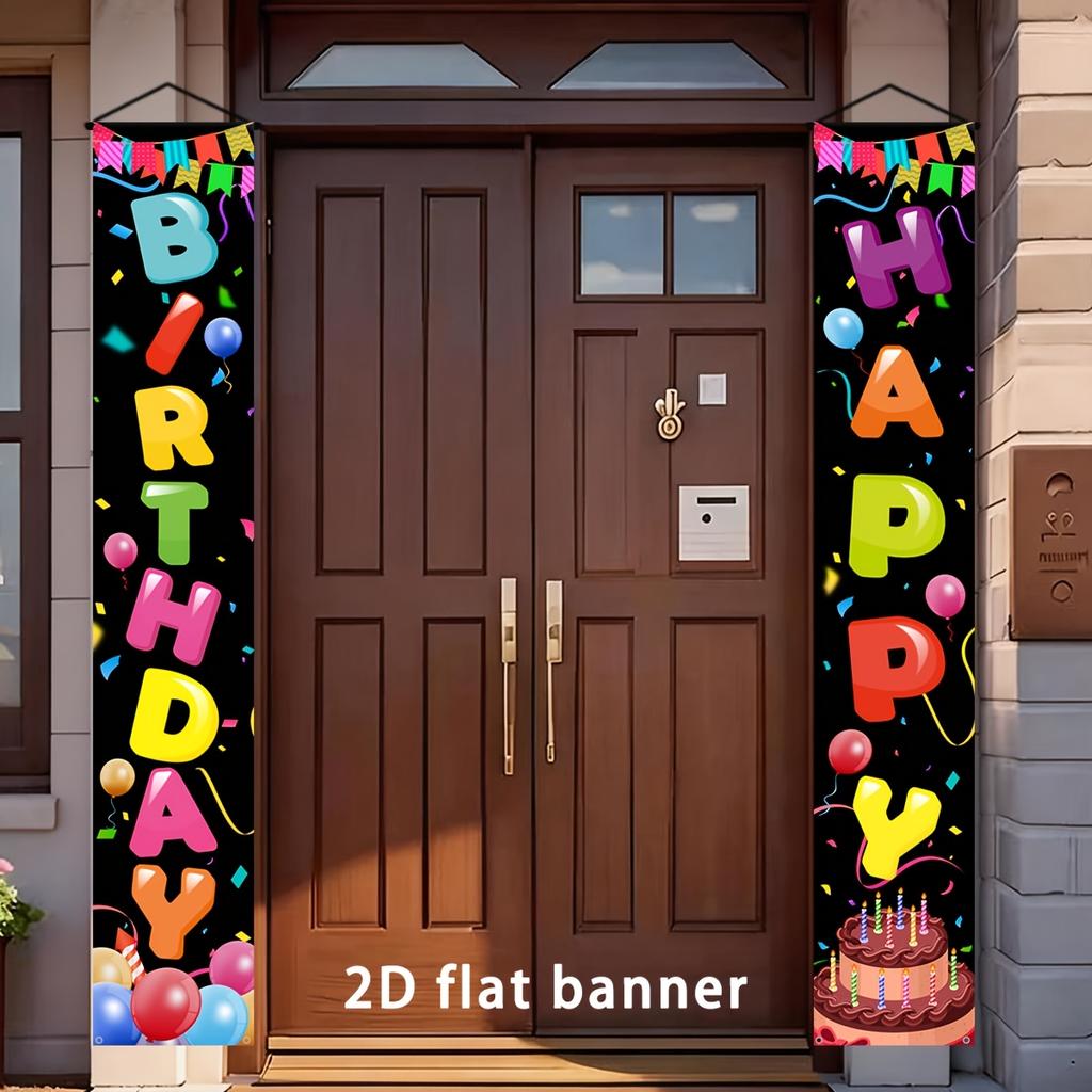 Happy Birthday Porch Sign Courtyard 1 Pair Indoor Outdoor Decor