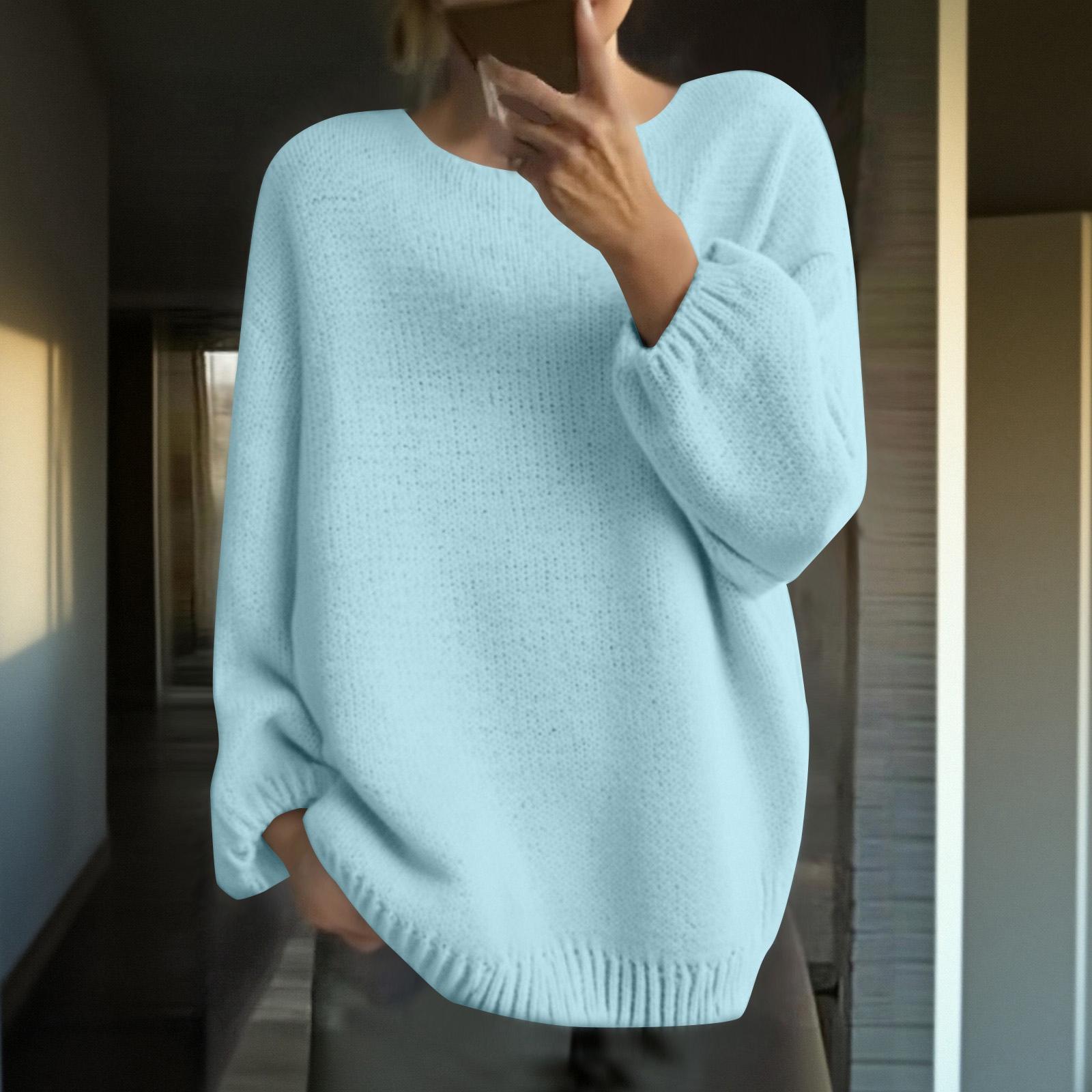 

Женский Свободный Зимний Вязаный Модный Повседневный Пуловер XXL