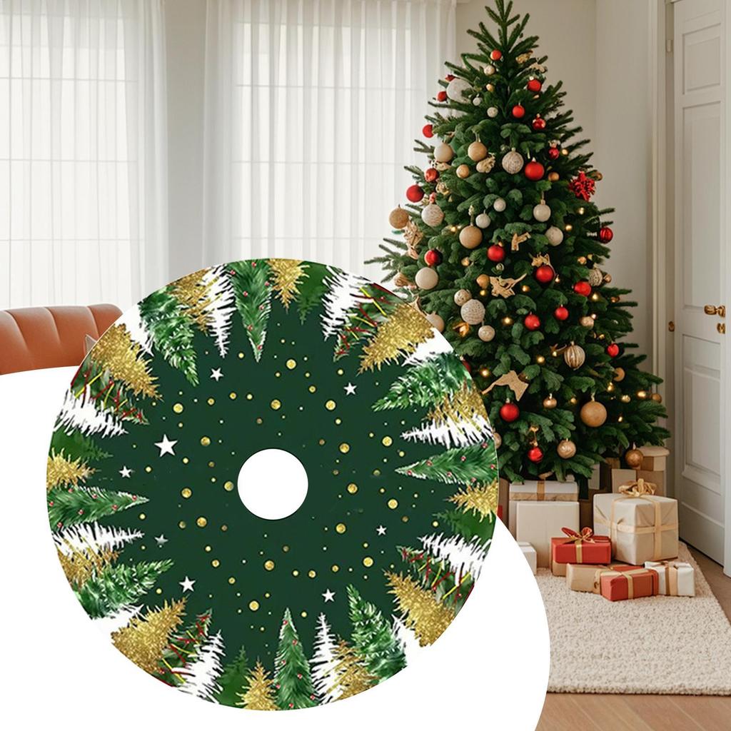 Tree Skirt Collar Plush Christmas Tree Skirt Ring Rustic Farmhouse Holiday Props For Indoor Outdoor Garden Apartment Hotel