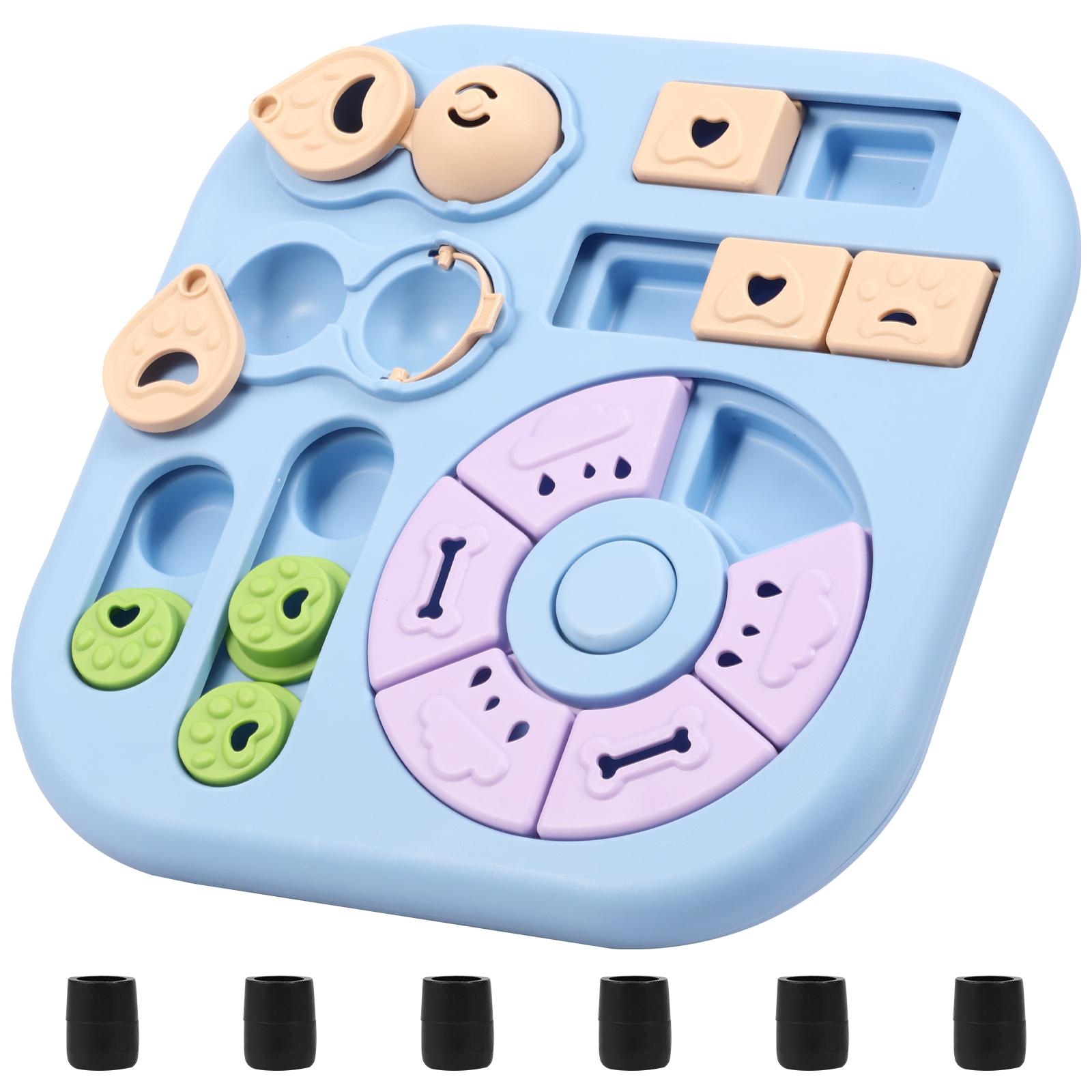 

Dog Puzzle Toys Slow Feeder Interactive Food Tray Increase Puppy IQ Food Dispenser Slowly Eating Pet Cat Dogs Training Game синій