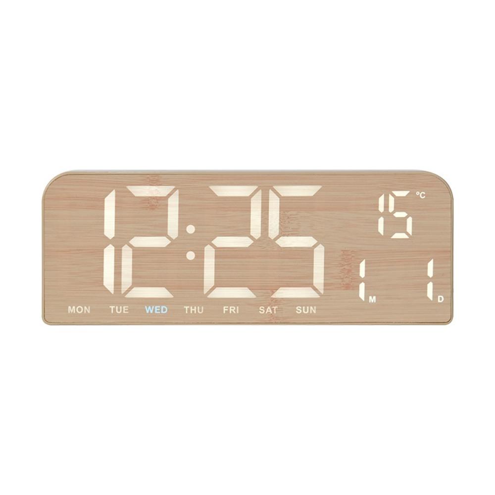 Multi-functional Digital Alarm Clock Temperature Display Desk Clock LED Alarm Clock  Bedroom Decor GH8057 Yellow