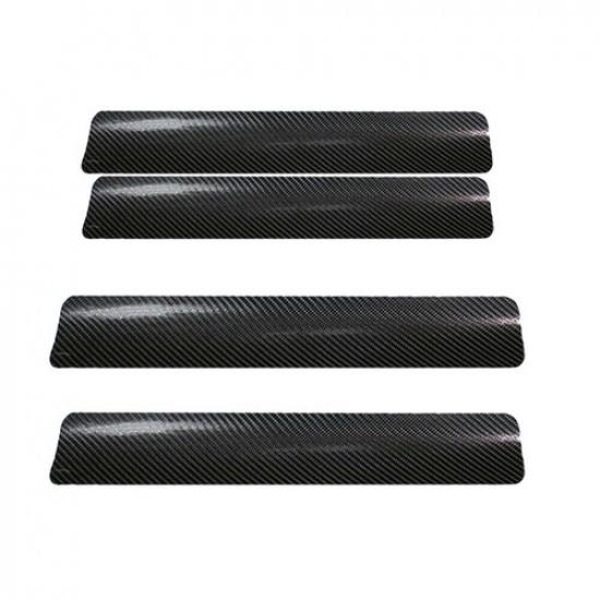 4x углеродное волокно, автомобильная дверная пластина, накладка на порог, наклейка с защитой от царапин, аксессуары