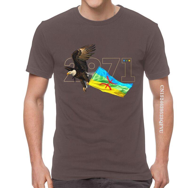 Amazigh New Year 2971 Tshirts Men Men Novelty T Shirt Berber Flag Tifinagh Tshirt Cotton Oversized Tee Tops Kawaii Clothes S