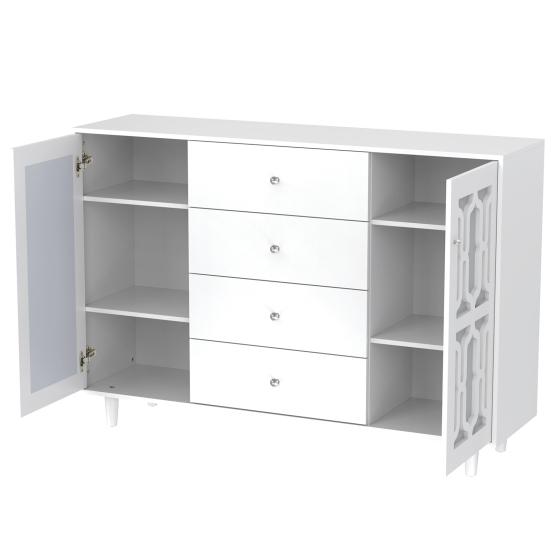 Kitchen Sideboard Multilayer Compartment Locker Mirror Surface Cabinet Door Modern Furniture MDF Bedroom Living Room Floor Cabinet Household Supplies